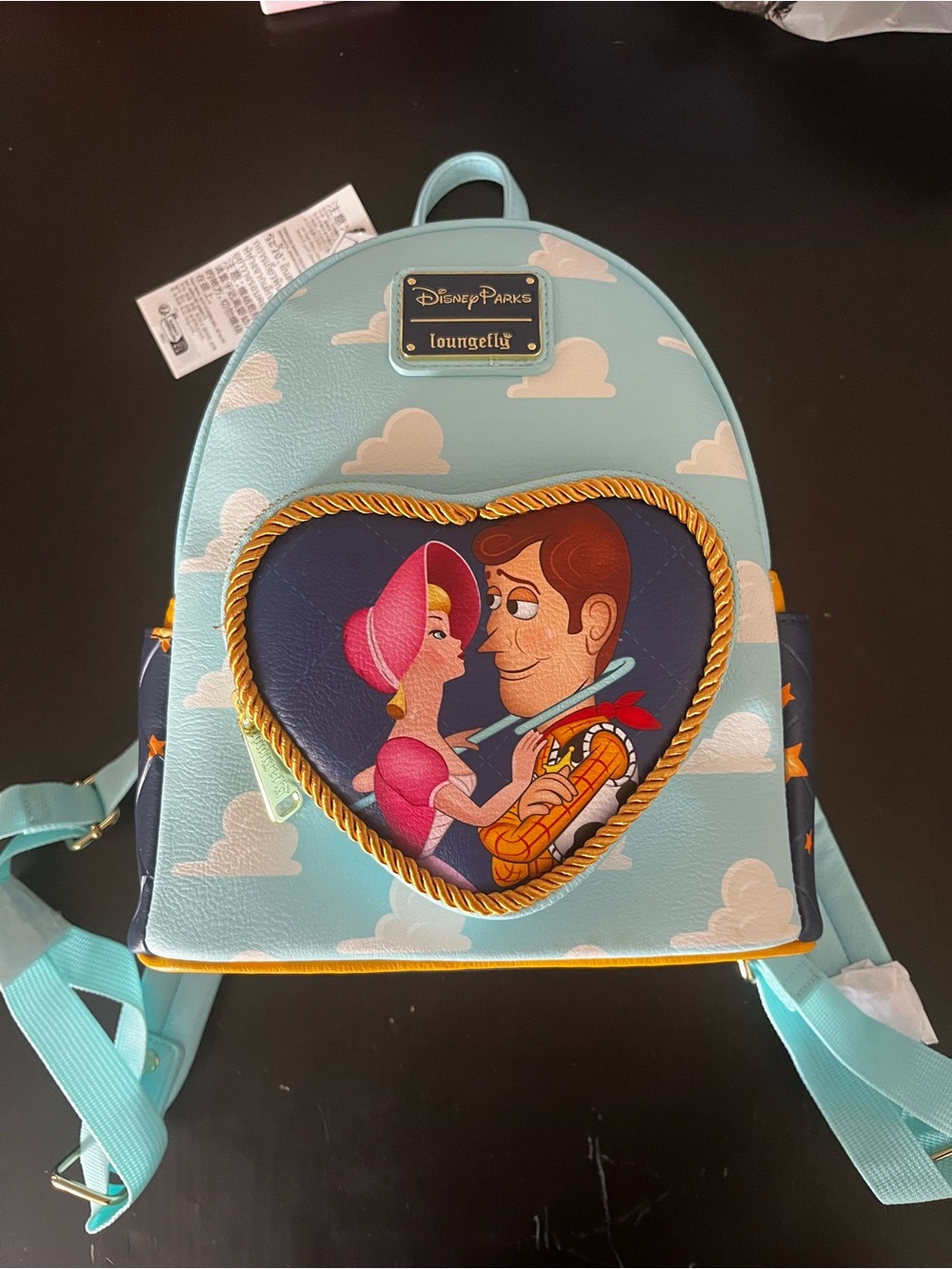 Disney Retired Loungefly Light Blue Toy Story Heart Mini Backpack NWT